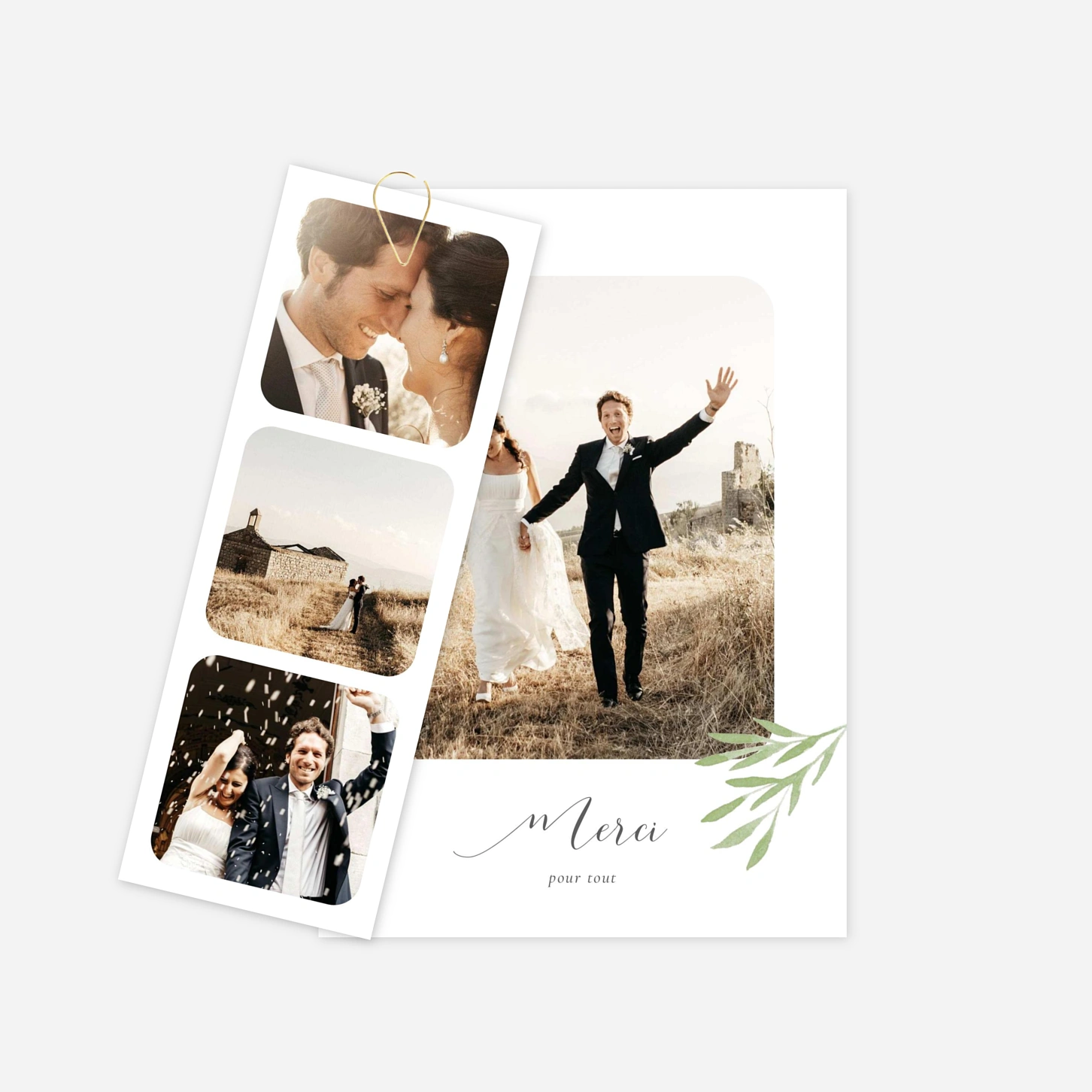Carte de remerciements Petits brins
