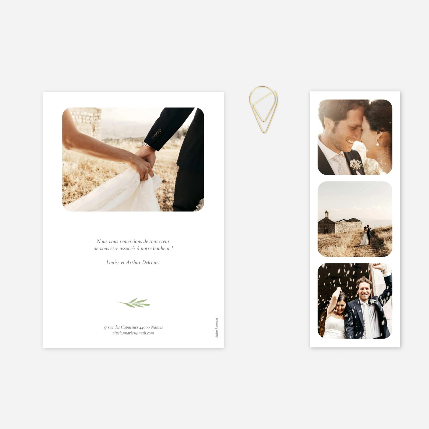 Carte de remerciements Petits brins