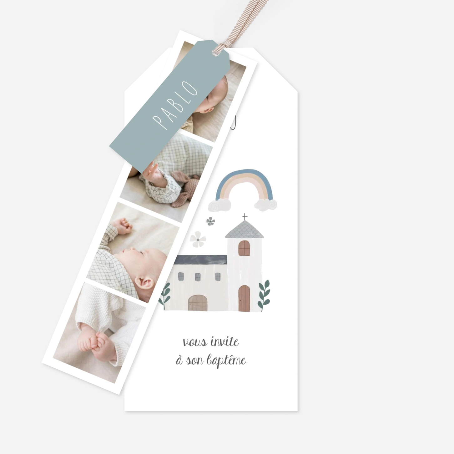 Faire-part baptême Écrin sacré