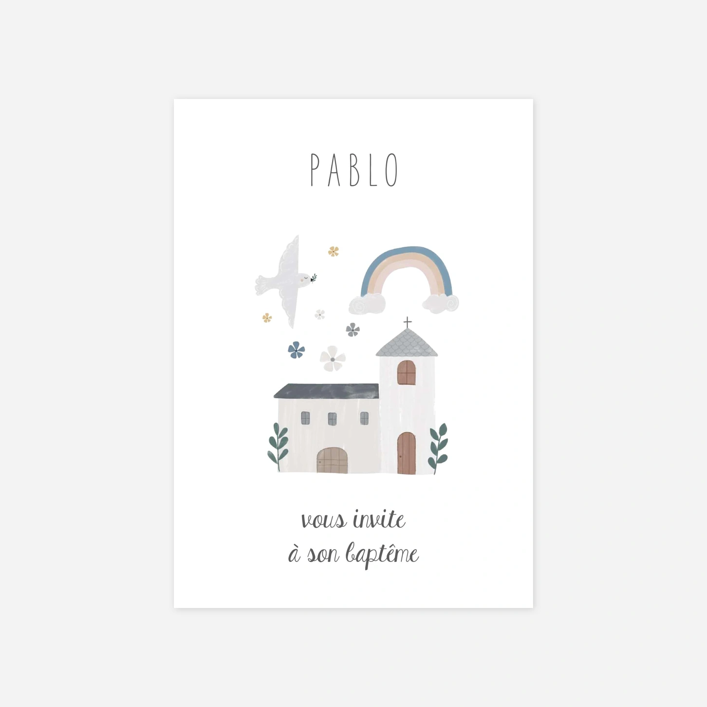 Faire-part baptême Écrin sacré