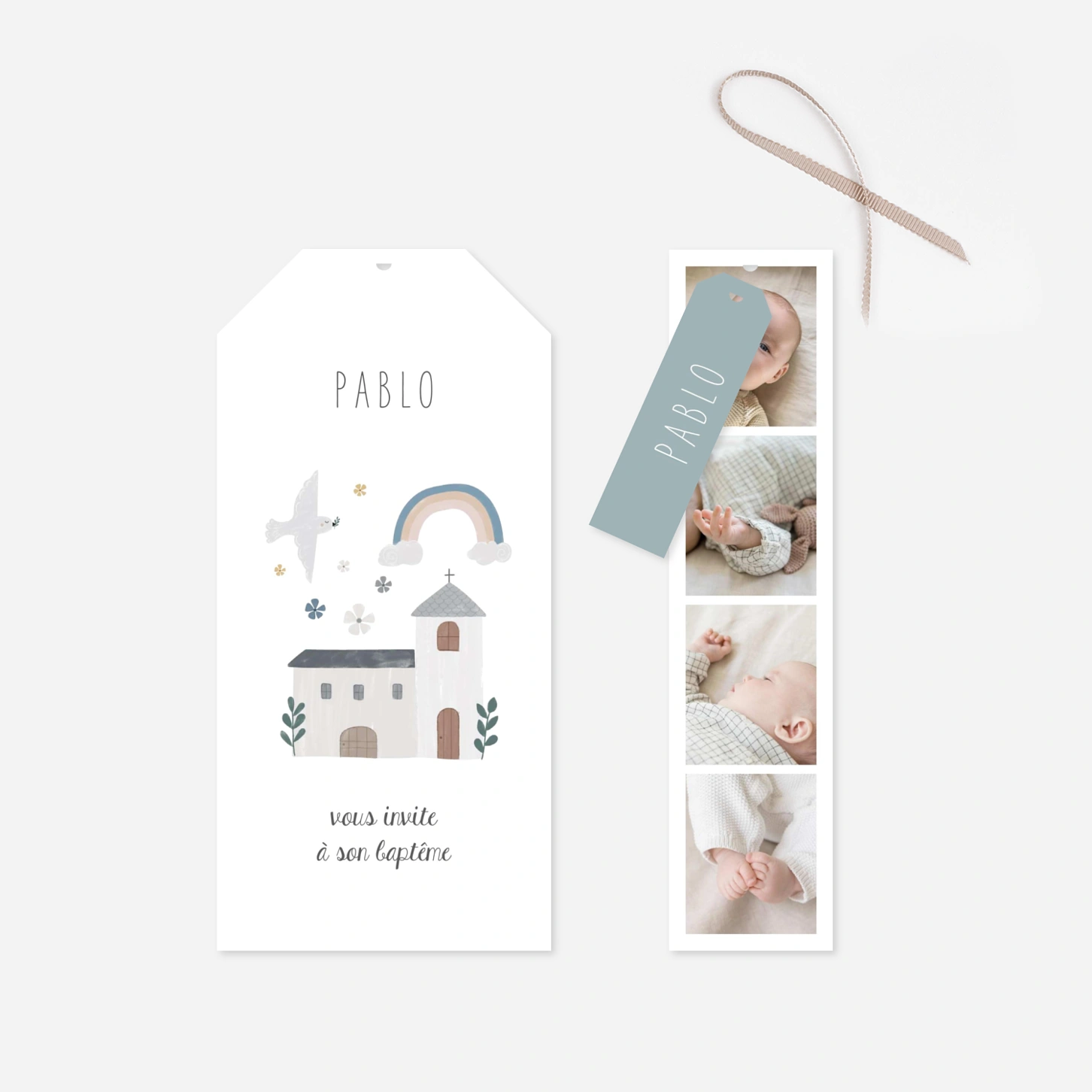 Faire-part baptême Écrin sacré