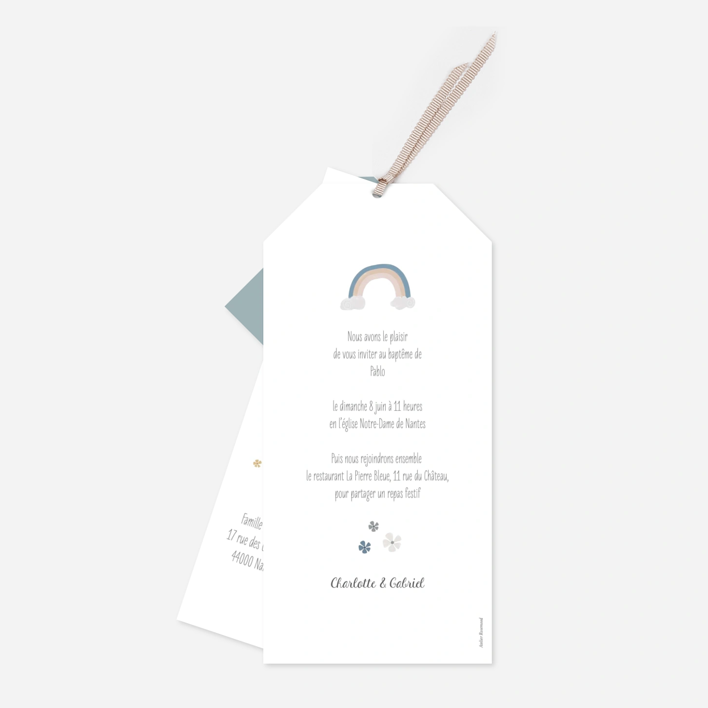 Faire-part baptême Écrin sacré