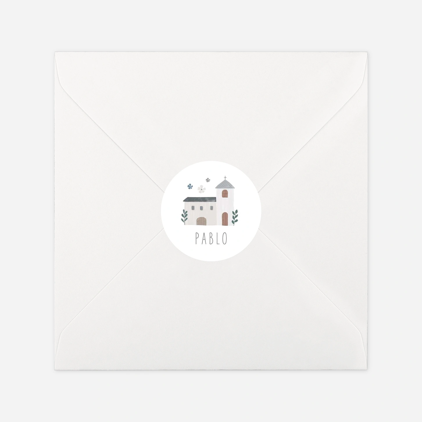 Stickers pour enveloppes baptême Écrin sacré