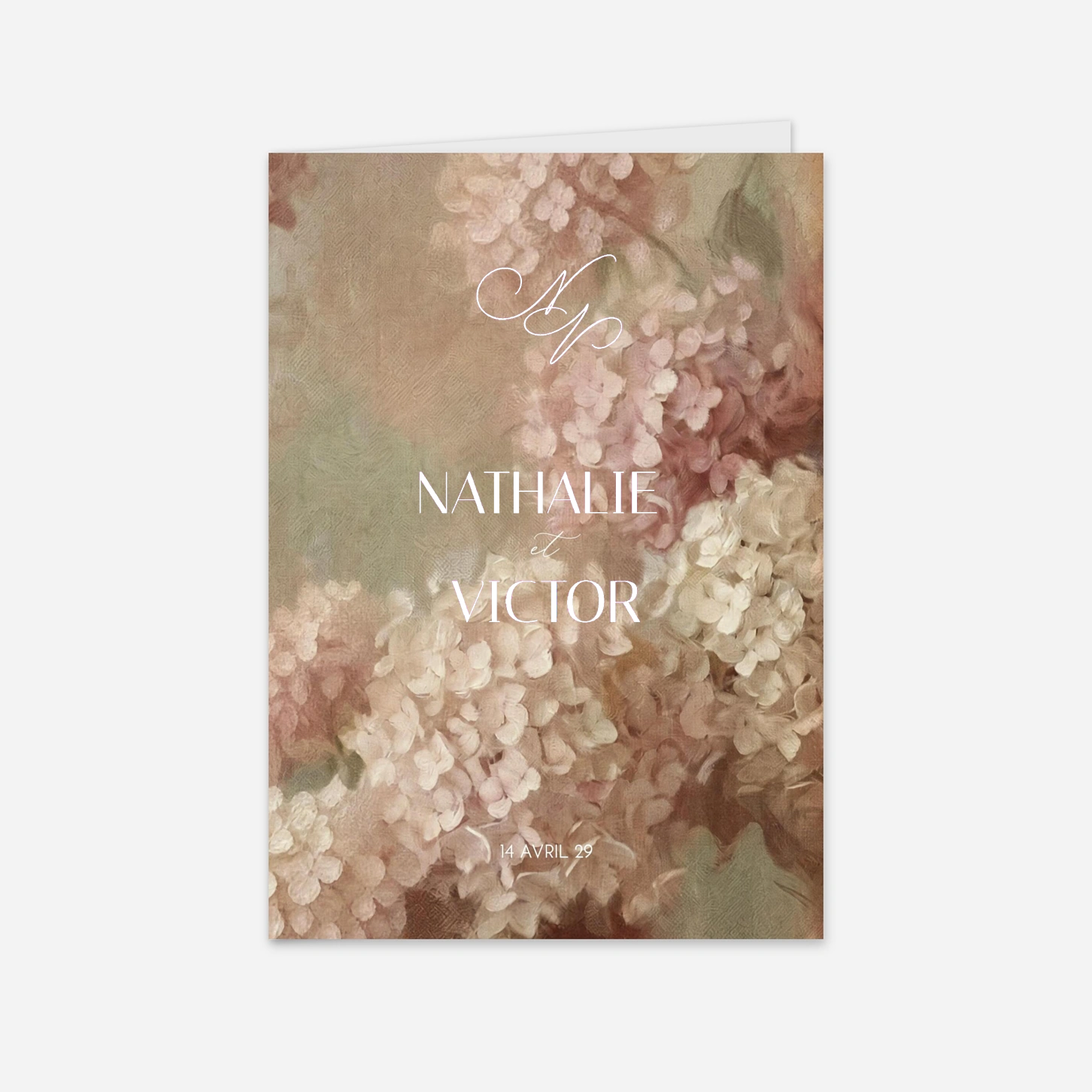 Faire-part mariage Poésie des hortensias