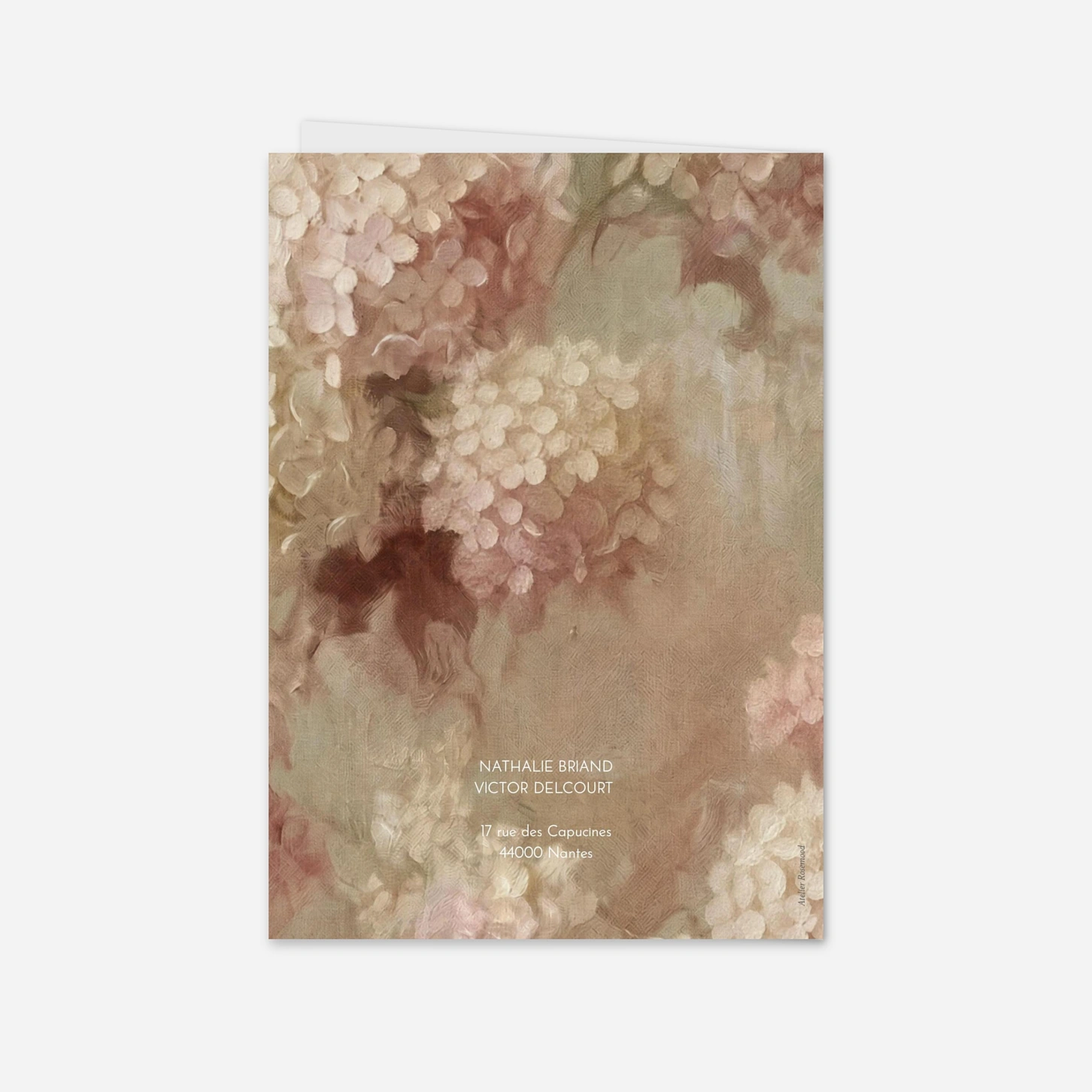 Faire-part mariage Poésie des hortensias