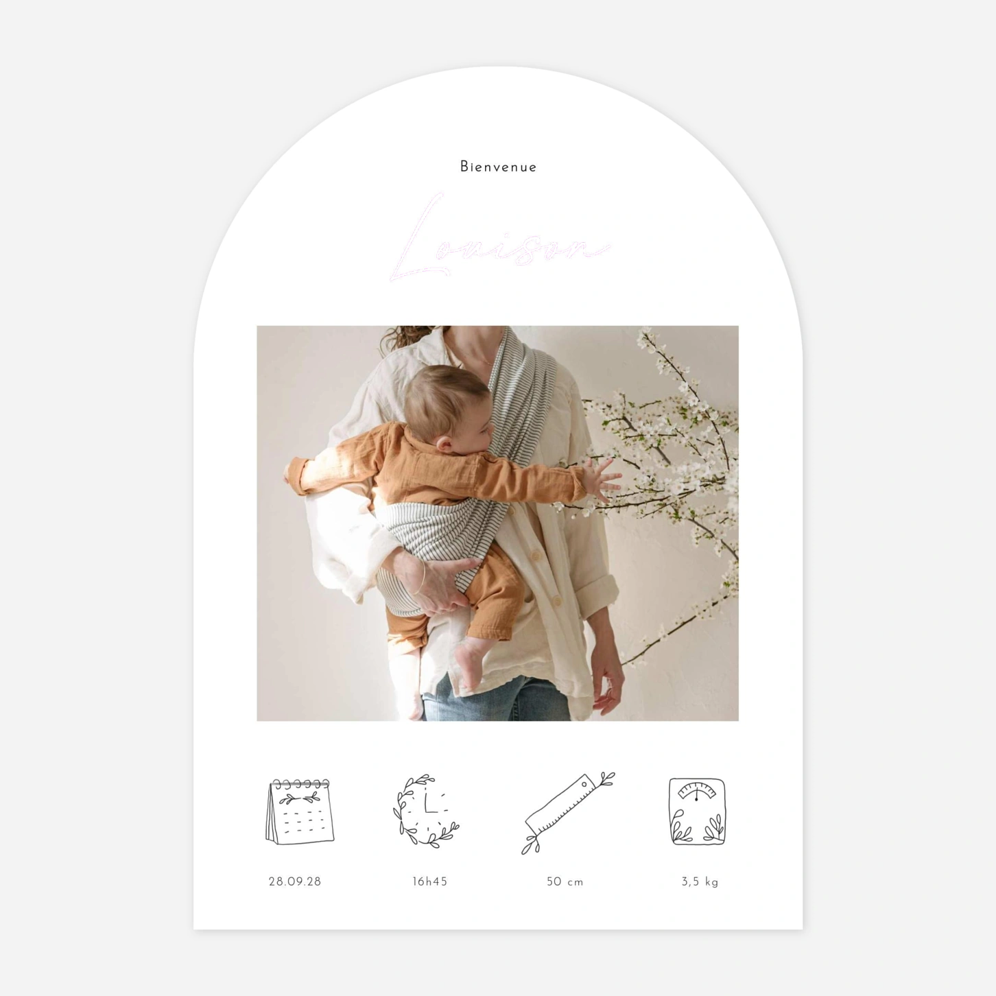 Faire-part naissance Pictos douceur