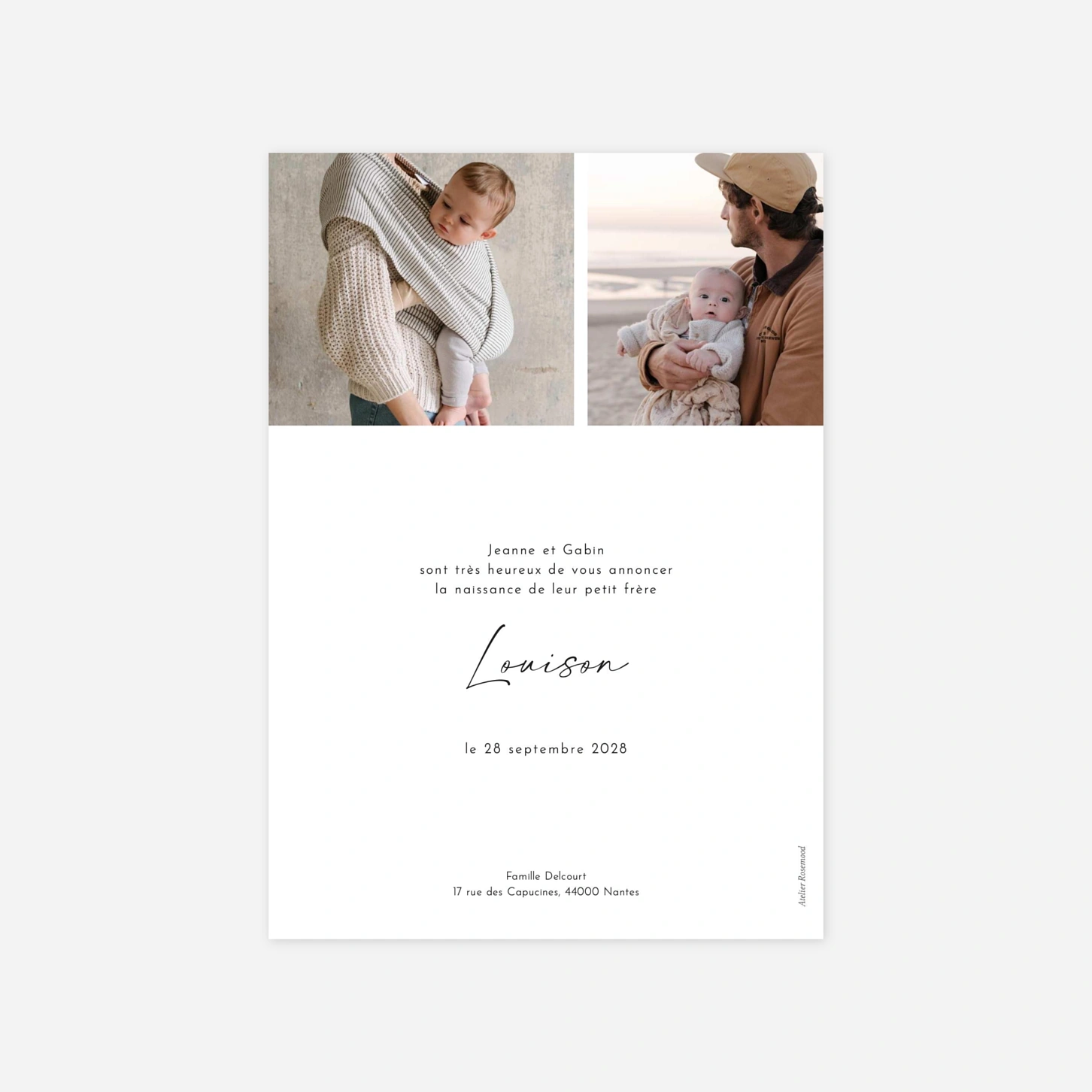 Faire-part naissance Pictos douceur