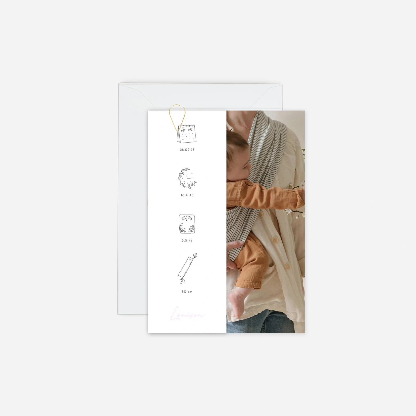Faire-part naissance Pictos douceur