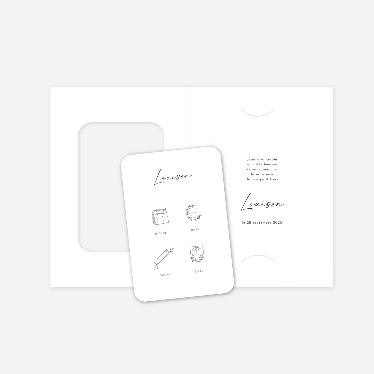 Faire-part naissance Pictos douceur