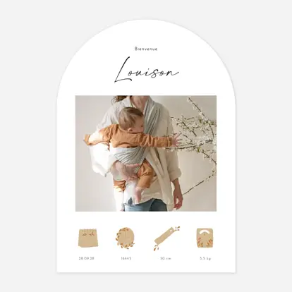 Faire-part naissance Pictos douceur