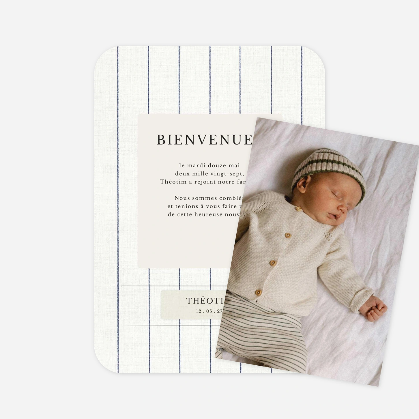 Faire-part naissance Petites rayures