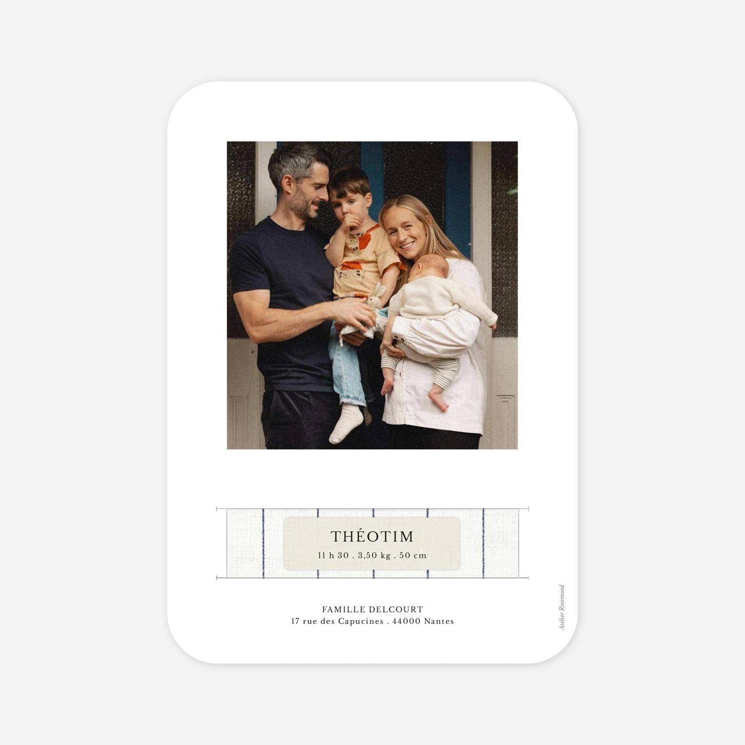 Faire-part naissance Petites rayures