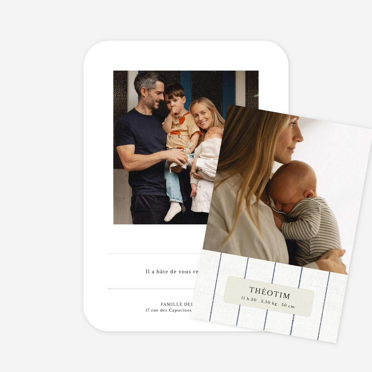 Faire-part naissance Petites rayures