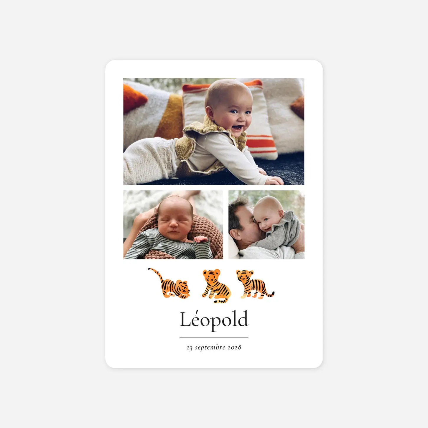 Faire-part naissance Petit tigre