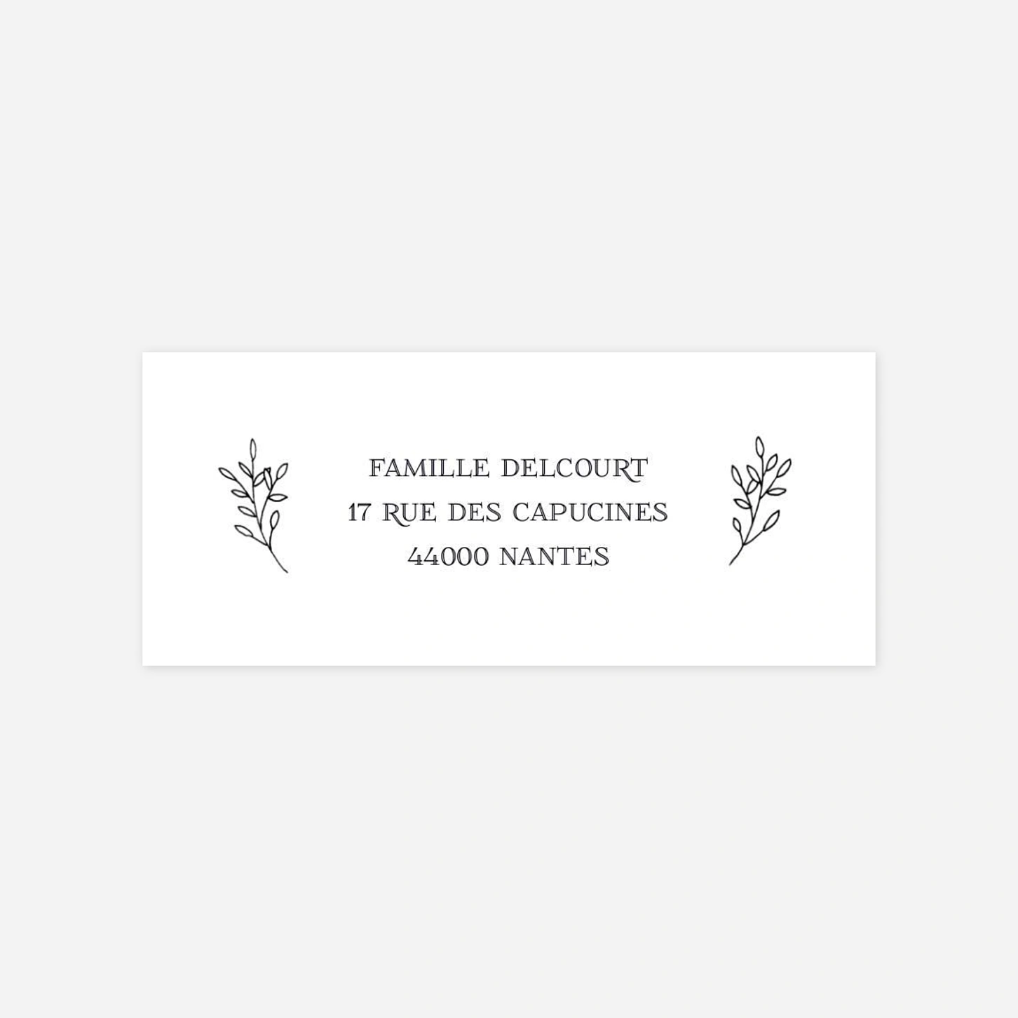 Étiquette expéditeur voeux Petite gravure