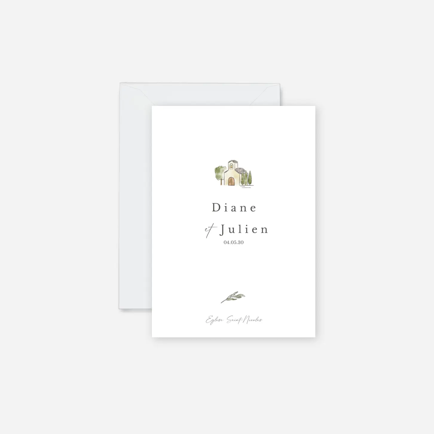 Faire-part mariage Pictos aquarelle