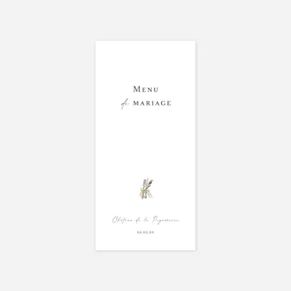 Menu mariage Pictos aquarelle