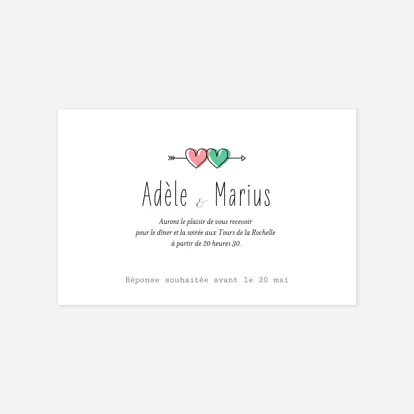 Carte Invitation Mariage Pictos