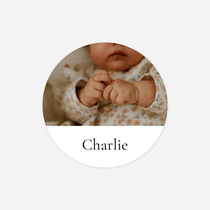 Stickers naissance Picto doré médaillon