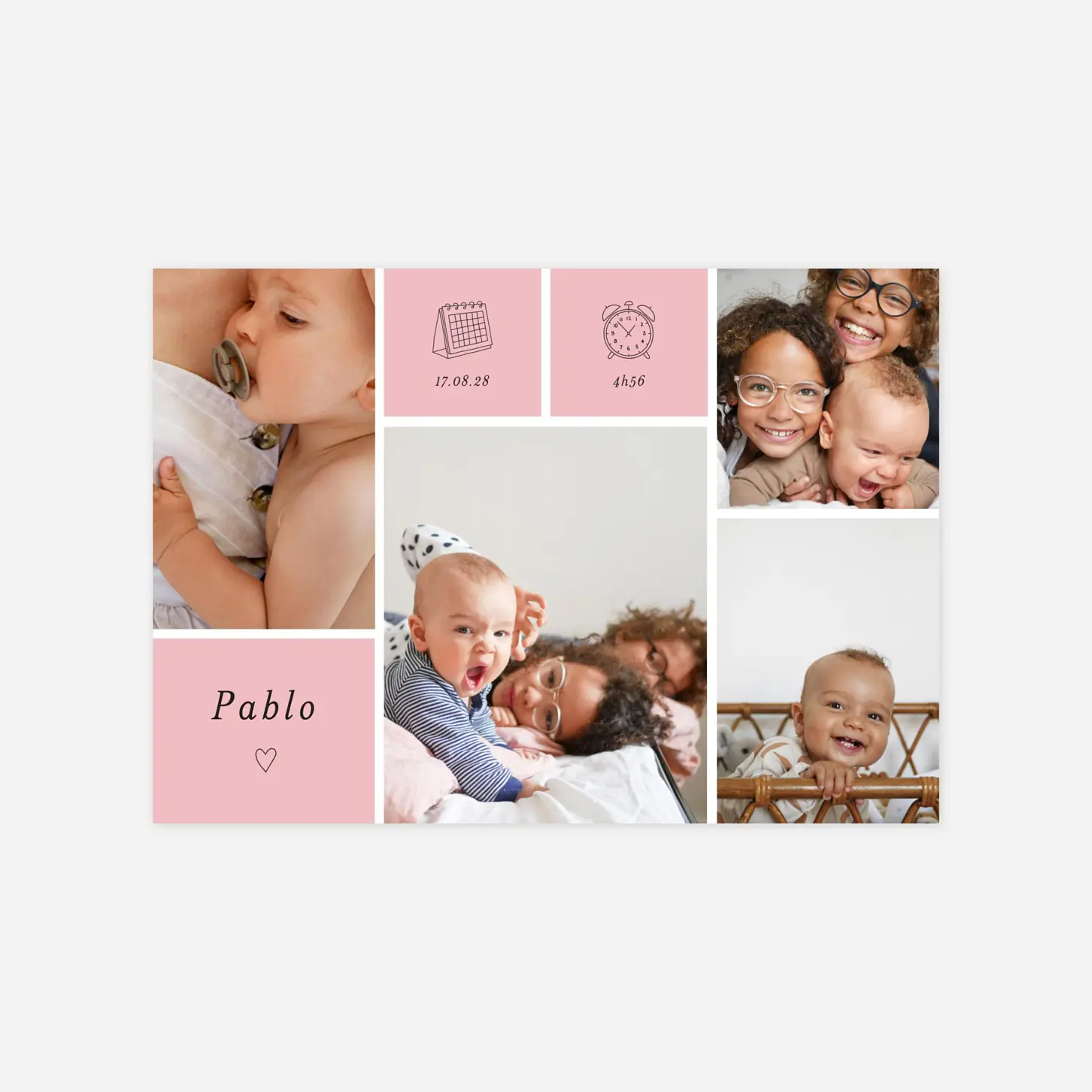 Faire-part naissance Picto pastel