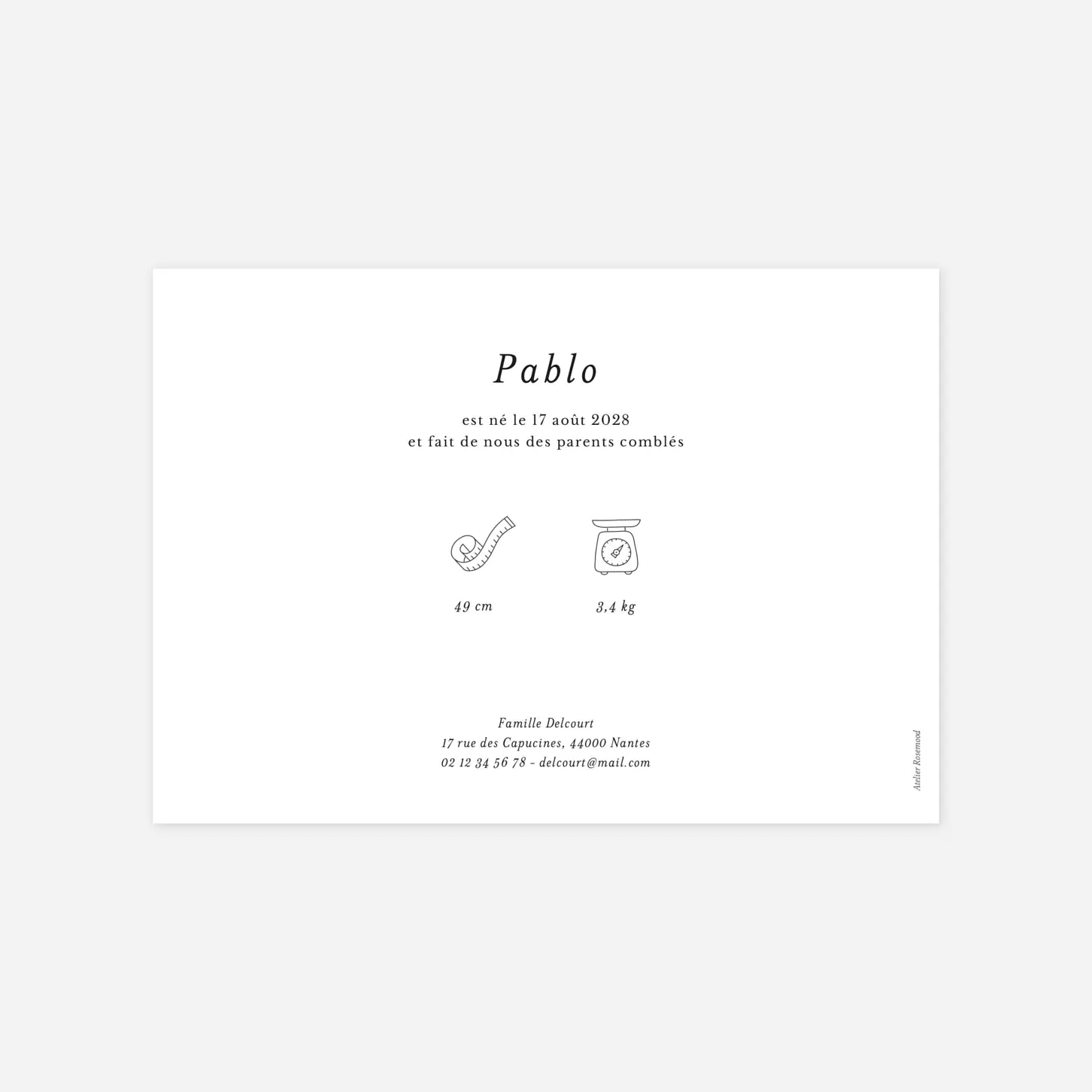 Faire-part naissance Picto pastel