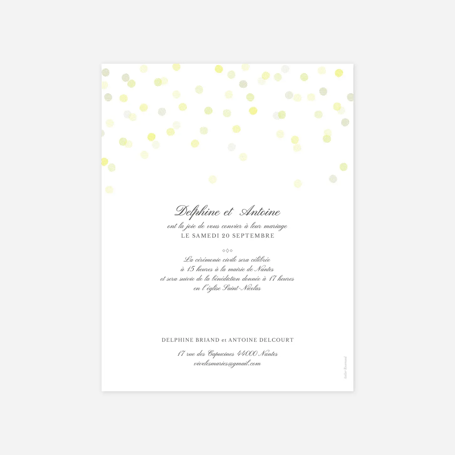 Faire-part mariage Polka