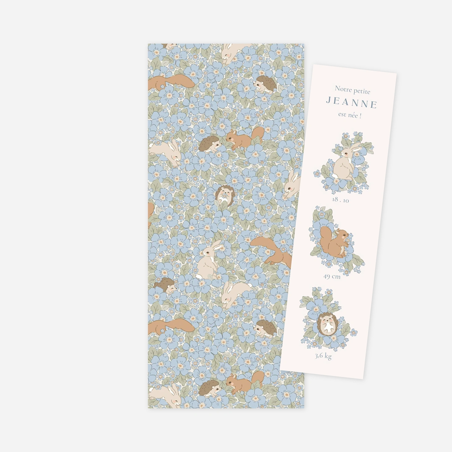 Faire-part naissance Parmis les fleurs