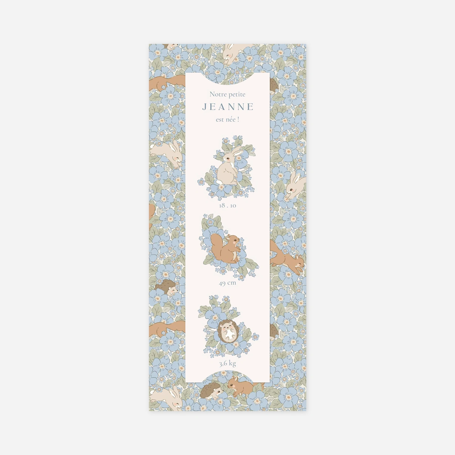 Faire-part naissance Parmis les fleurs