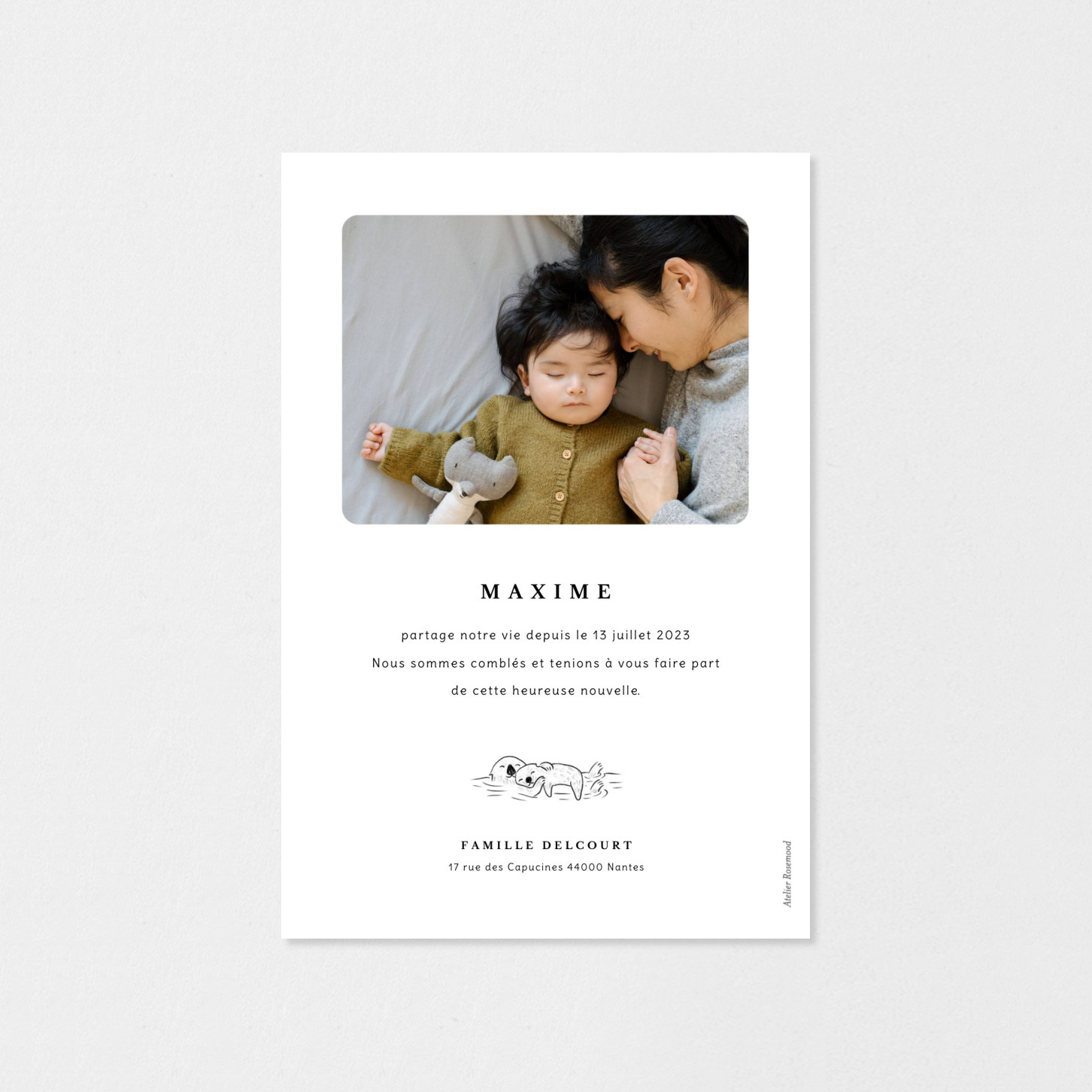 Faire-part naissance Petites loutres