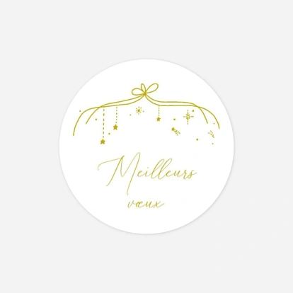 Étiquette cadeau Noël Pluie étoilée