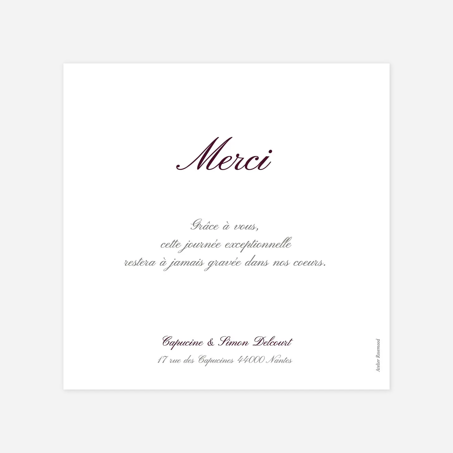 Carte de remerciements Plein la vue