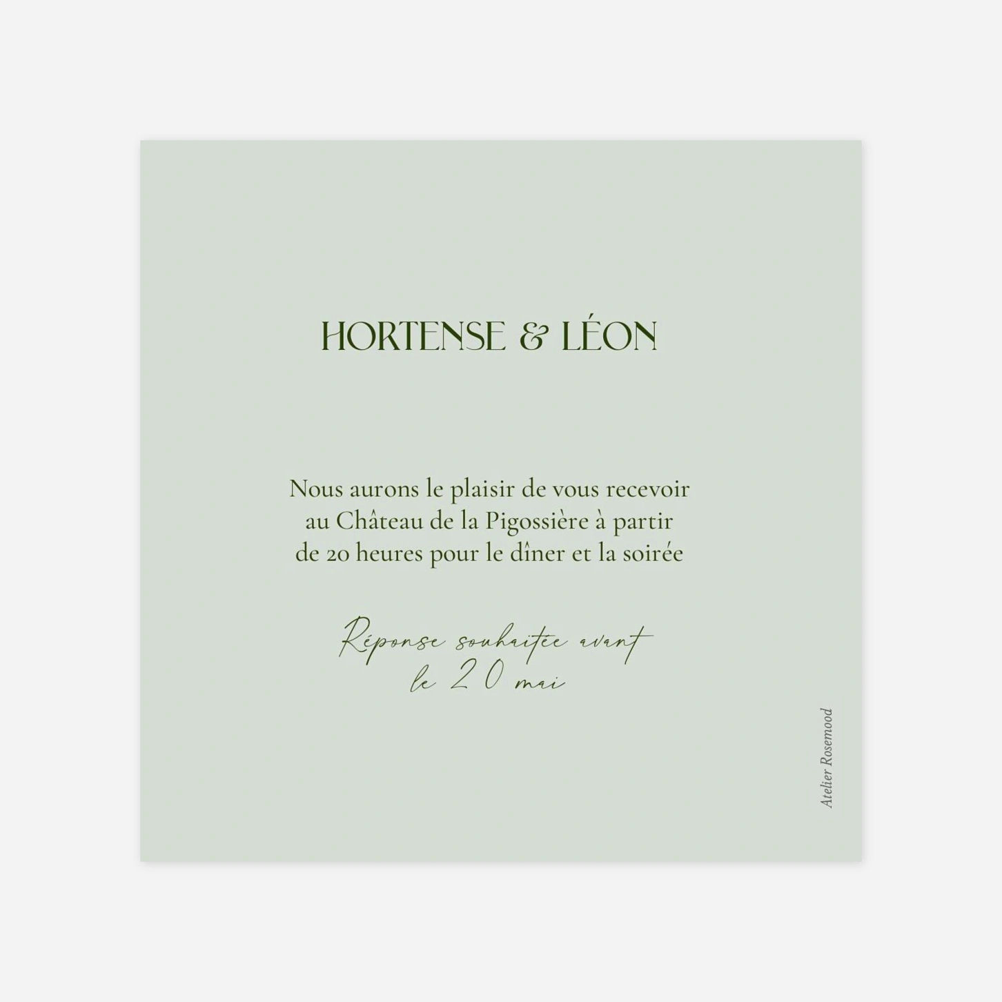 Carton d'invitation Promesse d'un mot