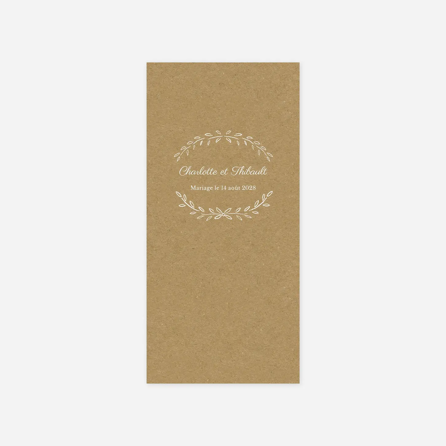 Menu mariage Poème