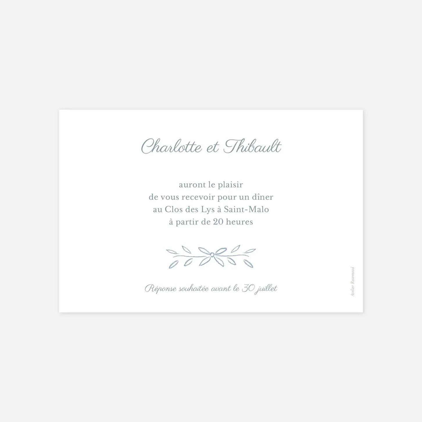 Carton d'invitation Poème