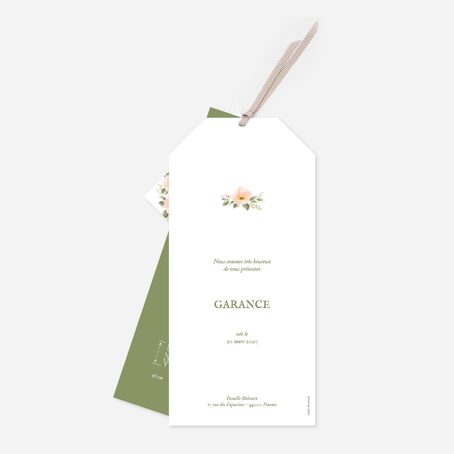 Faire-part naissance Poésie florale