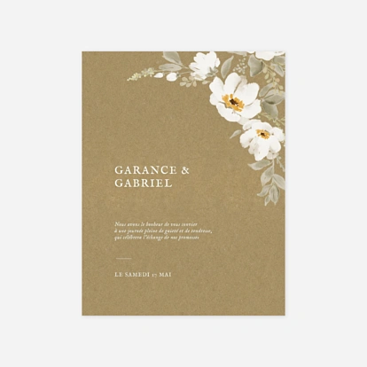 Faire-part mariage Poésie florale