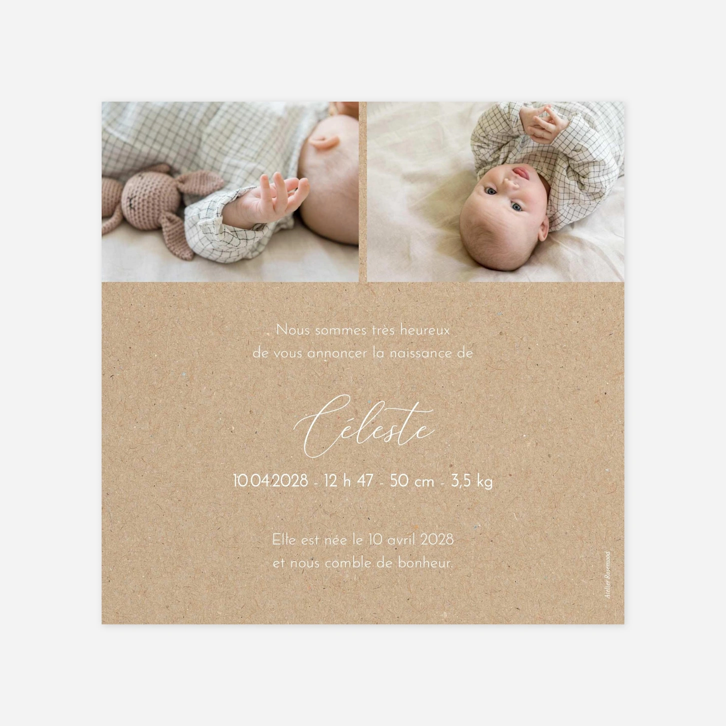 Faire-part naissance Petit portrait