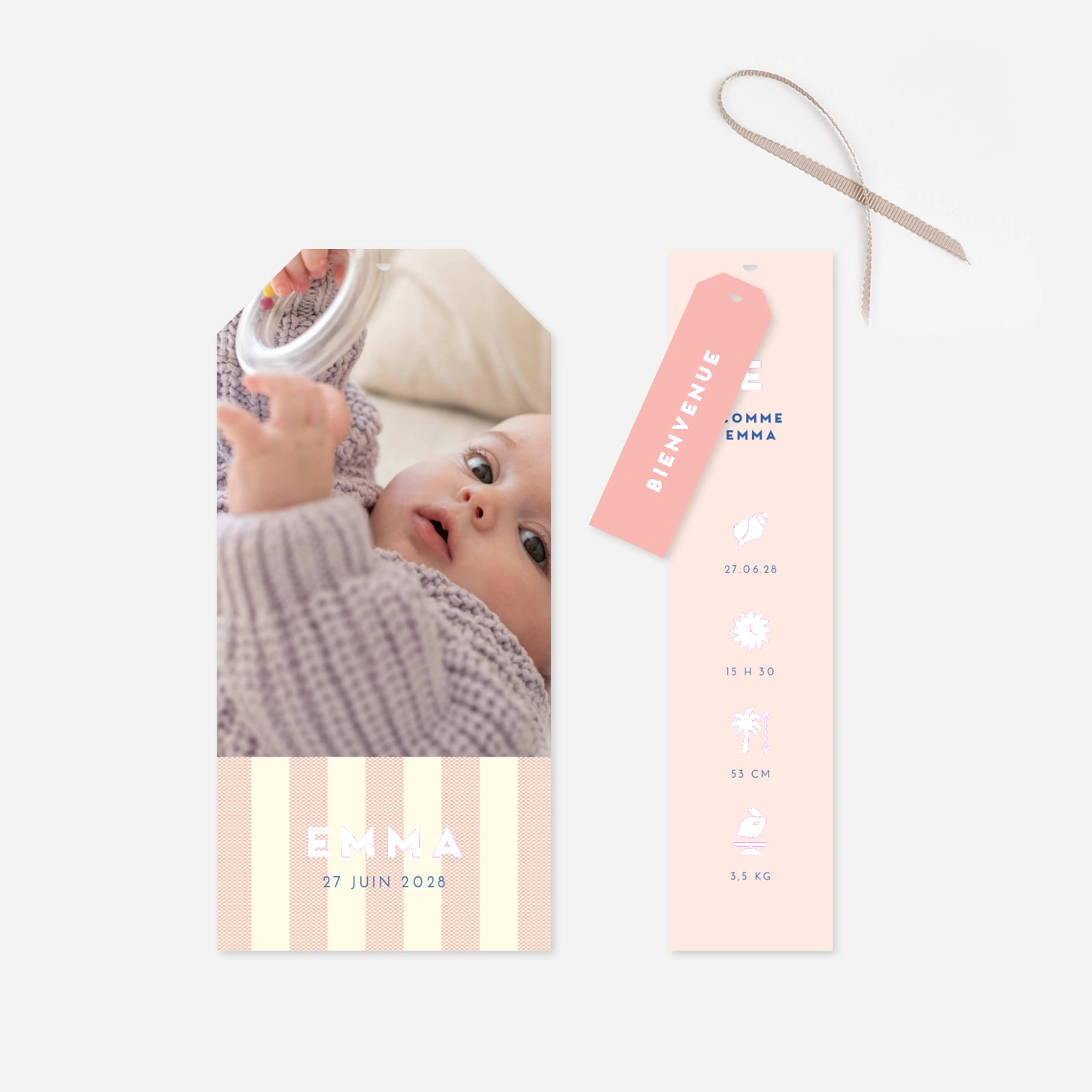 Faire-part naissance Petite rayure