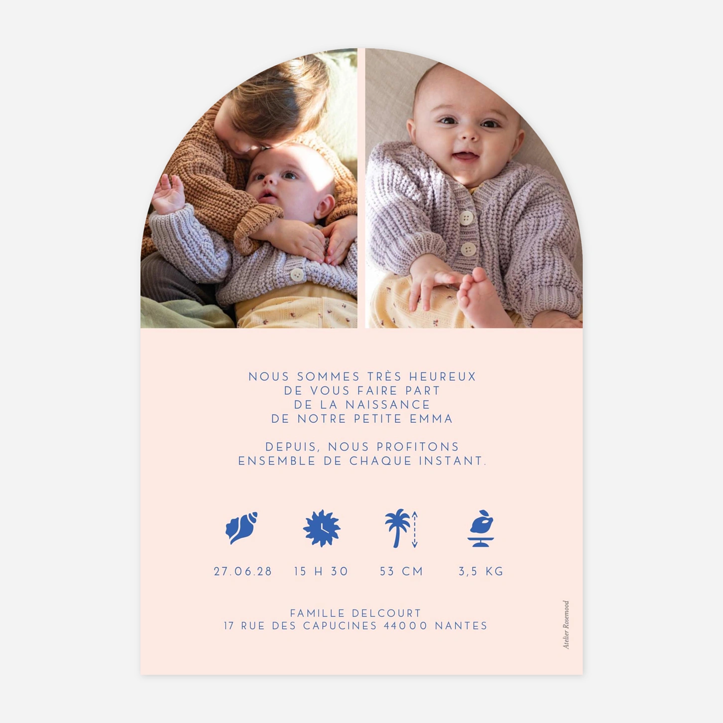 Faire-part naissance Petite rayure