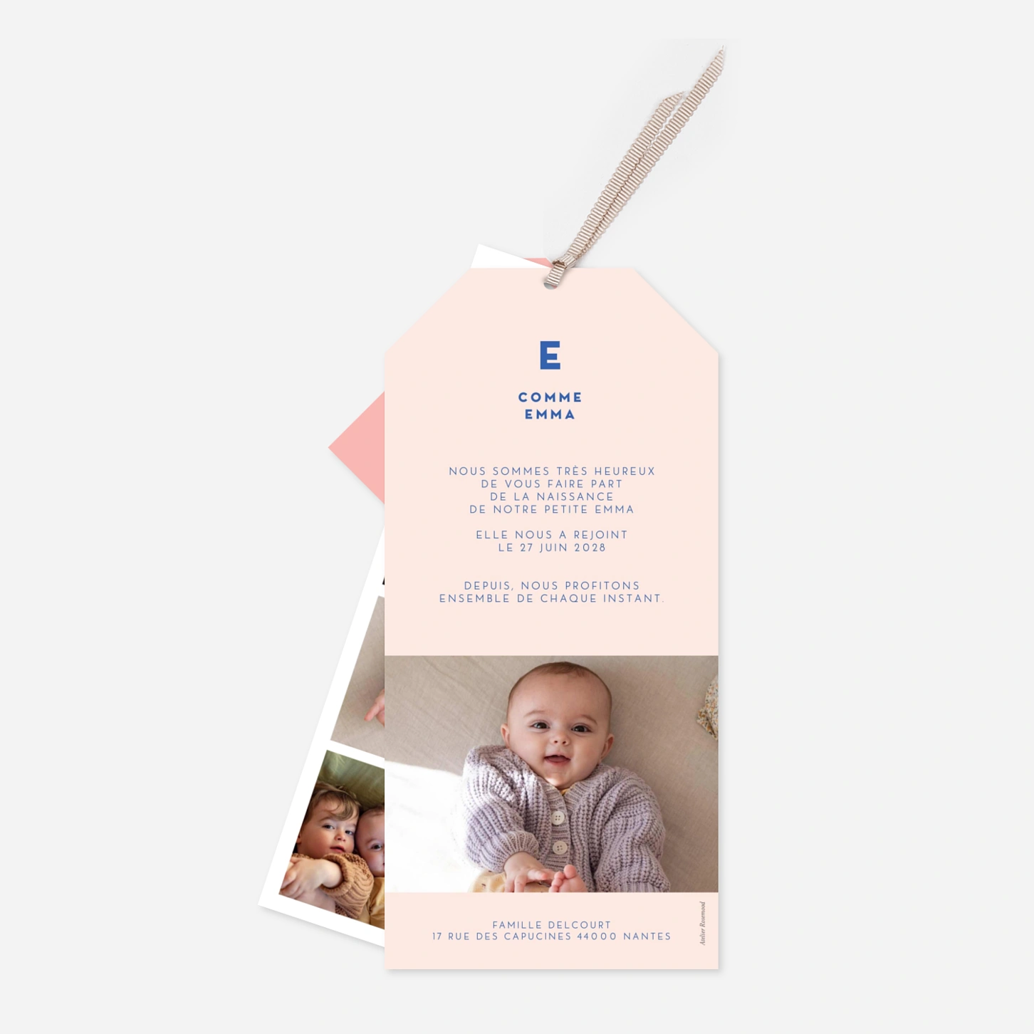 Faire-part naissance Petite rayure