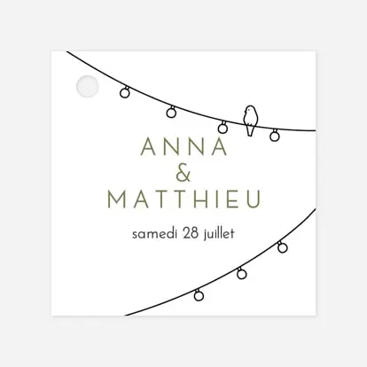 Etiquette perforée mariage Promesse bohème