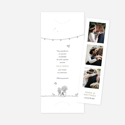 Carte de remerciements Promesse bohême