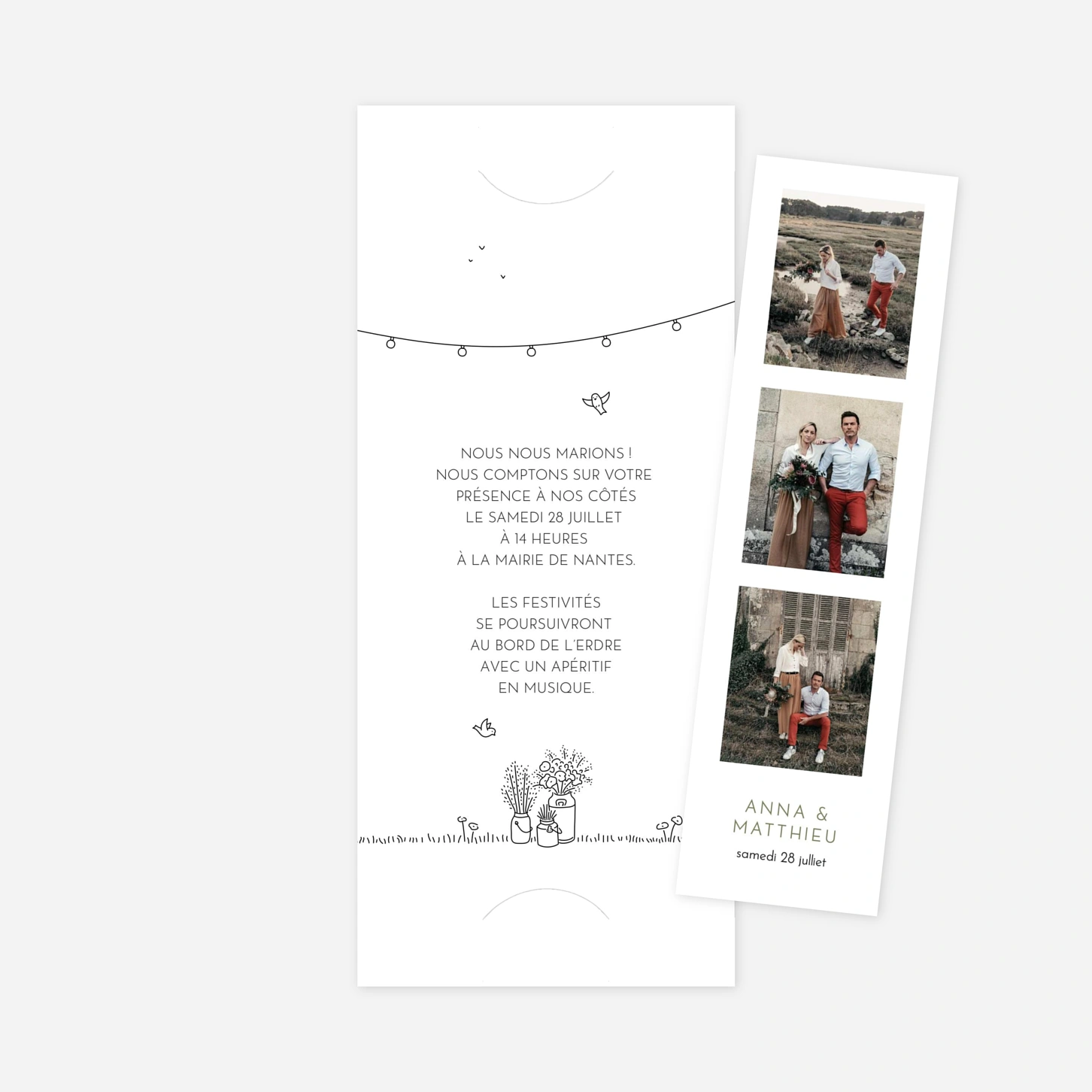 Faire-part mariage Promesse bohême