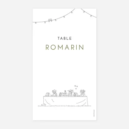 Marque-table mariage Promesse bohême