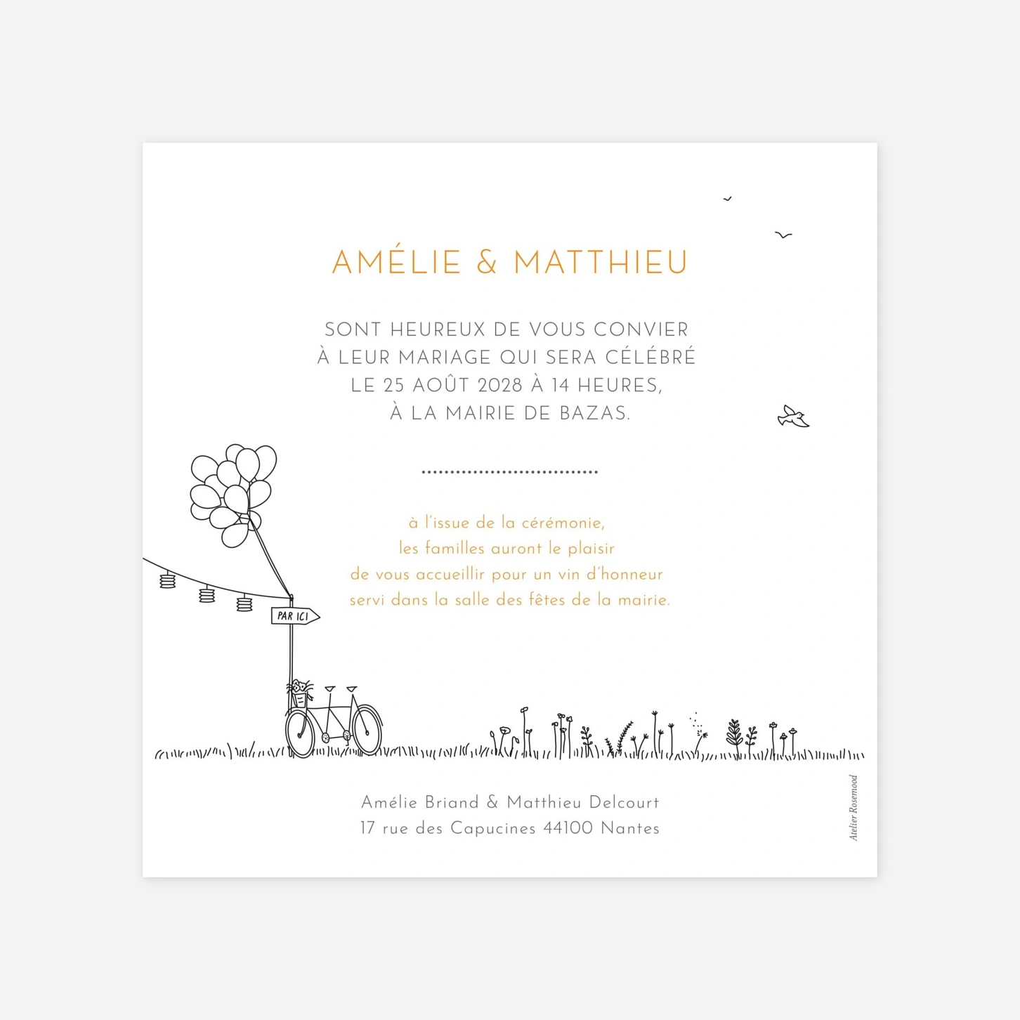 Faire-part mariage Promesse champêtre