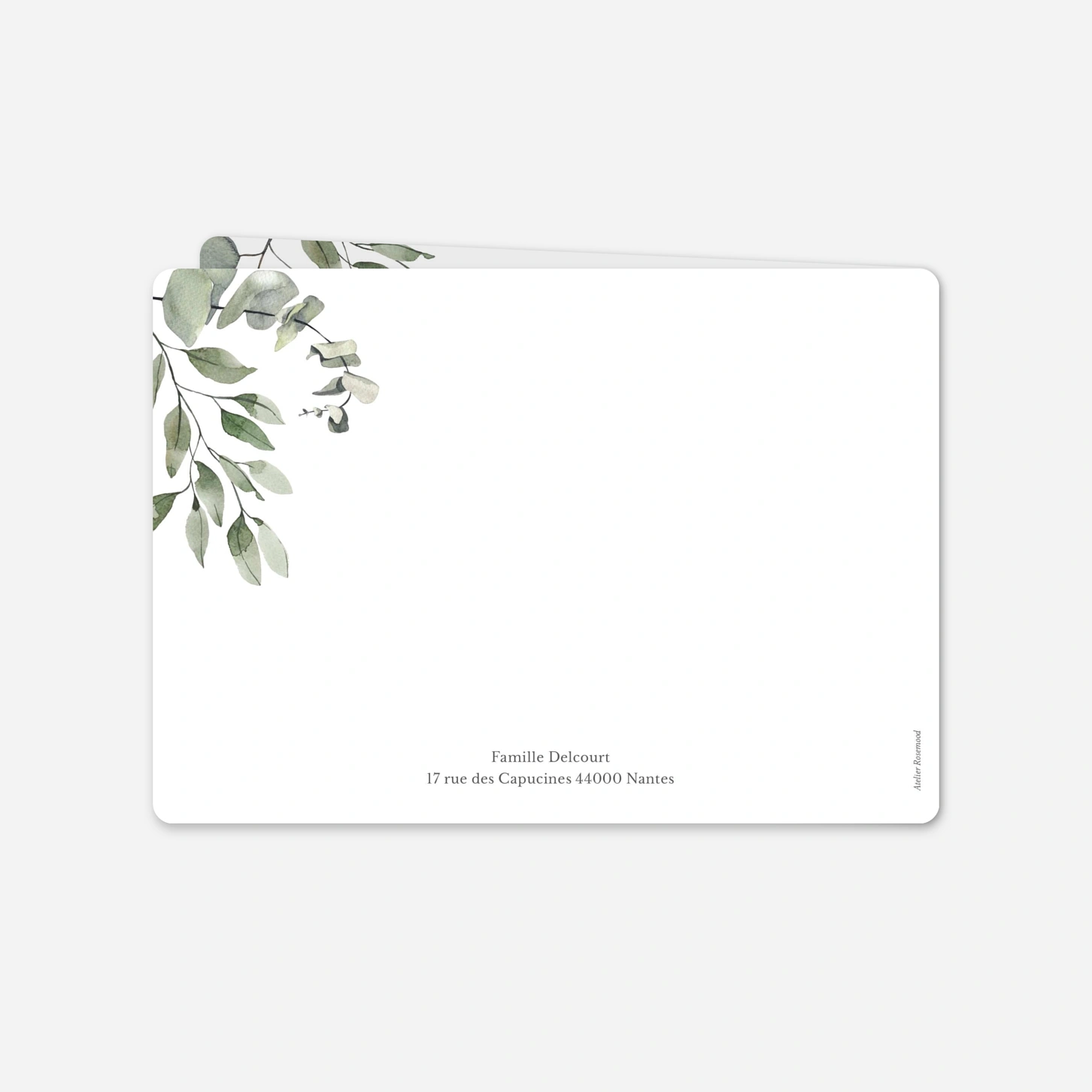 Faire-part baptême Promesse Eucalyptus
