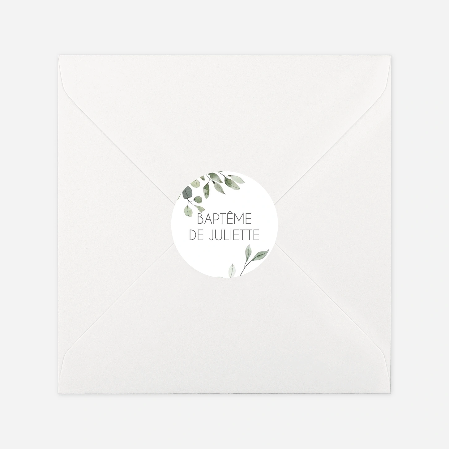 Stickers pour enveloppes baptême Promesse Eucalyptus