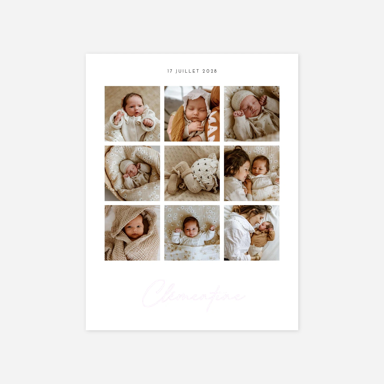Faire-part naissance Premiers jours
