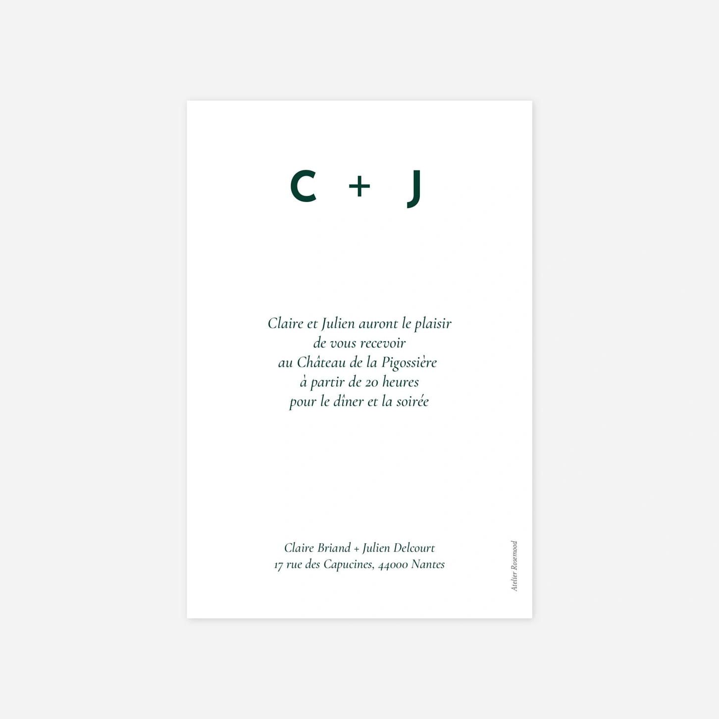Carton d'invitation Pour la vie