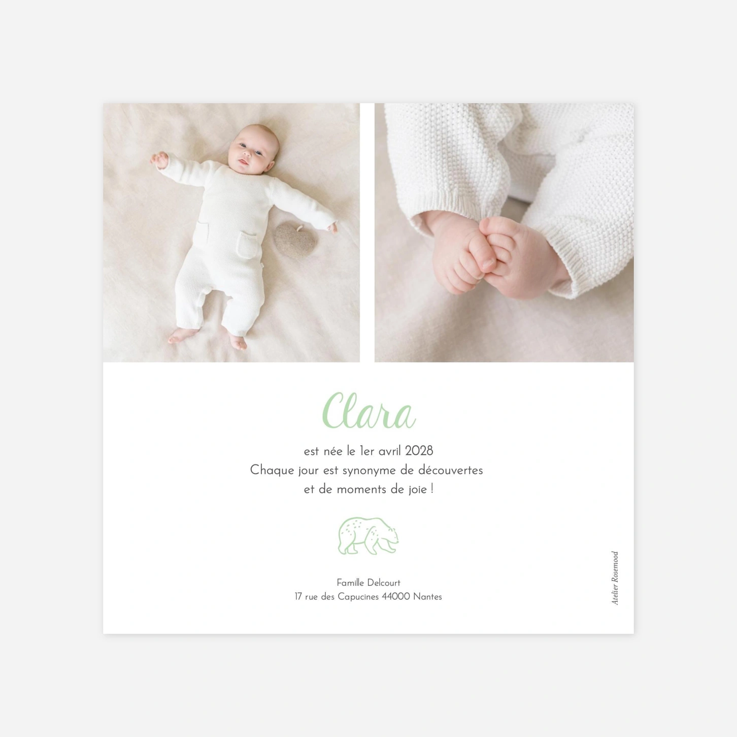 Faire-part naissance Promenade